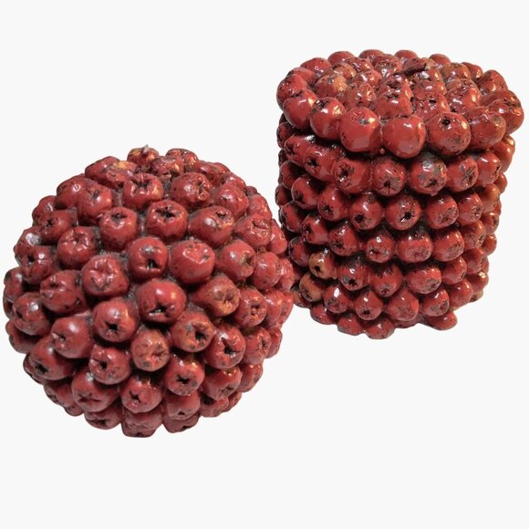 Red Cranberry Shape Candle Set Thanksgiving Holiday Berry Look lot 2 - Picture 2 of 13